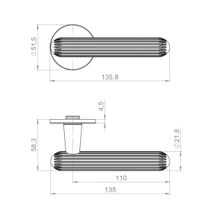Ручка Armadillo раздельная ECLAIR AC-9 медь