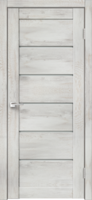 Дверное полотно Экошпон ЛИНИЯ 1 700х2000 цвет Дуб трэвис серый стекло Мателюкс
