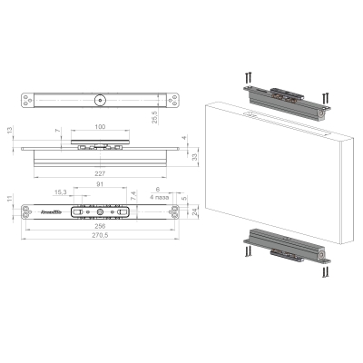Комплект для маятниковых дверей Pivot.150