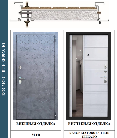 Дверь входная Космо Z зеркало