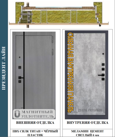 Металлическая дверь Президент Лайн