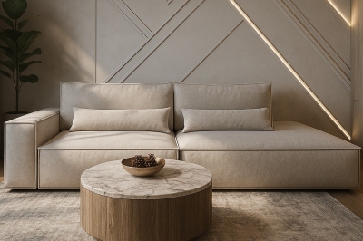 Диван DIVA угловой односекционный с думками