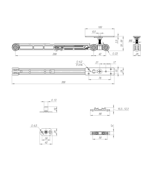 Раздвижной механизм  Comfort-PRO.СЕТ2. с доводчиком
