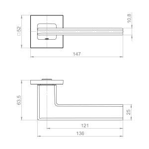 Ручка раздельная K.ZL52.HORIZON SSG-39 сатинированное золото