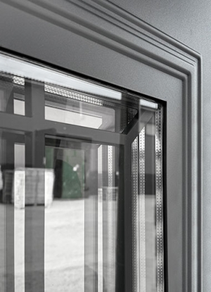 Входная дверь ТЕРМО RX-10 Муар RAL 7024/ белый матовый