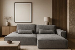 Диван DIVA угловой односекционный с думками